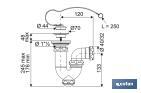 P-Trap | With Ø40mm Outlet | With 1" 1/2 x 70 Fitting | Basin and Bidet Valve | Polypropylene | Ø32mm Conical Reduction Gasket - Cofan