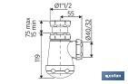 Bottle Trap | With Ø40mm Outlet | With 1" 1/2 x 70 Fitting | Basin and Bidet Valve | Polypropylene - Cofan