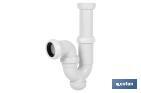 P-Trap | With Ø40mm Outlet | With 1" 1/2 x 70 Fitting | Basin and Bidet Valve | Polypropylene | Ø32mm Conical Reduction Gasket - Cofan