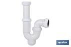 P-Trap | With Ø40mm Outlet | With 1" 1/2 x 70 Fitting | Basin and Bidet Valve | Polypropylene | Ø32mm Conical Reduction Gasket - Cofan