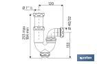 P-Trap | With Ø40mm Outlet | With 1" 1/2 x 70 Fitting | Basin and Bidet Valve | Polypropylene | Ø32mm Conical Reduction Gasket - Cofan