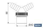 Raccord | Dimensions : Ø40 mm | Avec Prise pour Appareils Électroménagers | Fabriqué en PVC - Cofan