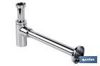 Siphon Bouteille | Extensible | Chromé Cylindrique | Sortie horizontale de 330 mm de longueur et Ø32 mm - Cofan