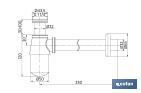 Chromed Bottle Trap | Extensible Siphon | With Horizontal Outlet of 330mm in length and Ø32mm |1" 1/4 Thread - Cofan