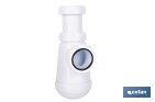 Sifón de botella corto extensible | Salida ajustable de Ø32-40 mm | Adecuado para lavabo | Disponible con diferentes tamaños de racor - Cofan