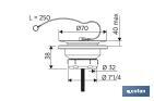 Valve pour Lavabo et Bidet | Dimensions : 1" 1/4 x 70 ou 1" 1/2 x 70| Fabriquée en Polypropylène - Cofan