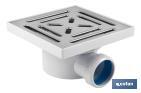Drain Waste Trap | For Built in Shower | Size: 146 x 146mm | Ø40mm Outlet | Ø32mm Conical Reduction Gasket - Cofan