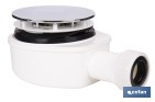 Válvula sifónica extraplana para ducha | Embellecedor cromado de acero inoxidable | Salida horizontal de Ø32-40 mm - Cofan