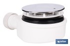 Válvula sifónica extraplana para ducha | Embellecedor cromado de acero inoxidable | Salida horizontal de Ø32-40 mm - Cofan