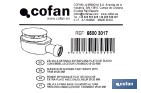 Válvula sifónica extraplana para ducha | Embellecedor cromado de acero inoxidable | Salida horizontal de Ø32-40 mm - Cofan