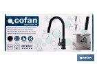 Grifo de cocina extensible con rociador de 2 funciones | Giratorio 360° | Cartucho cerámico de Ø35 mm y latiguillos de 50 cm | Disponible en diferentes acabados - Cofan