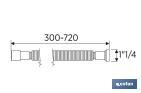 Flexible Waste Pipe Connector | White | Length: 300-720mm | Basin and Bidet | Size: 1" 1/2 Ø32-40mm or 1" 1/4 Ø40-50mm - Cofan