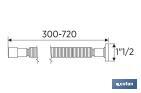 Tubo Flexível | Cor Branco | Comprimento: 300-720 mm | Para lavatório e bidé | Medidas: 1 "1/2 Ø32-40 mm ou 1" 1/4 Ø40-50 mm - Cofan