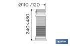 Canhão de sanita | Extensível | Fabricado em Polipropileno | Saída de Ø110 - Ø120 mm - Cofan