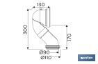 Manguito de Conexión | Manguito Acodado 45° para Inodoro | Incluye Goma Labiada Ø110 | Fabricado en Polipropileno - Cofan