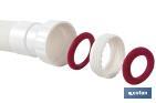 Tubo Flexible 1" 1/2 con reductor 1" 1/4 | Color Blanco | Medidas 330-690 mm | Para válvulas de lavabo-bidé o fregadero. - Cofan
