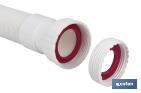 Tube Flexible 1" 1/2 avec réducteur 1" 1/4 | Couleur Blanche | Dimensions 330-690 mm | Pour valves de lavabo-bidet ou évier - Cofan