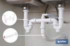 Tubo flexible y extensible para desagüe | Adecuado para lavabo y fregadero | Incluye embellecedor y junta plana | Disponible en diferentes medidas - Cofan