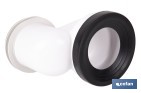 Manguito súper excéntrico para inodoro con junta de goma | Compatible con tuberías de Ø90 y Ø110 mm - Cofan