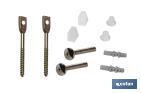 SET OF HORIZONTAL SCREWS | TOILET FIXING SCREWS | M5 X 75 | SET OF TWO SCREWS, CAPS AND WALL PLUGS