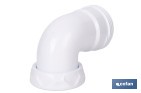 Codo rosca 1 1/2" con valona y tuerca loca | Adecuado para lavabos y fregaderos | Compatible con sifones estándar 1 1/2" - Cofan
