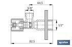Válvula de Esquadria | Modelo Pistón | Medidas: 1/2" x 3/8" | Fabricada em Latão CV617N | Fecho e Abertura com pistão regulável - Cofan