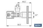 Válvula de Escuadra | Modelo Pistón | Medidas: 1/2" x 3/8" | Fabricada en Latón CV617N | Cierre y apertura con Pistón Regulable - Cofan