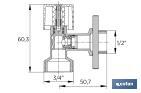 Válvula de Escuadra para Lavadora | Medidas: 1/2" x 3/4" | Fabricada en Latón CV617N | Cierre y Apertura 1/4 de Vuelta - Cofan
