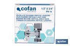 Válvula de Esquadria para máquina de lavar| Medidas: 1/2" x 3/4" | Fabricada em Latão CV617N | Fecho e Abertura 1/4 de Volta - Cofan