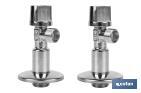 Set of 2 Angle Valves | Brass CW617N | 1/4 Turn Angle Valve - Cofan