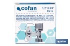 Válvula de Esquadria para máquina de lavar| Medidas: 1/2" x 3/4" | Fabricada em Latão CV617N | Fecho e Abertura 1/4 de Volta - Cofan