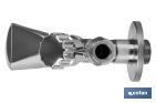 Válvula de Escuadra | Medidas: 1/2" x 3/4" x 3/8" | Modelo Combi | Fabricada en Latón CW617N | Rosca de Entrada a Gas - Cofan