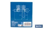 Válvula de Esquadria com dupla saída| Modelo Pistón | Medidas: 1/2" x 1/2" x 3/8" | Fabricada em Latão CW617N - Cofan