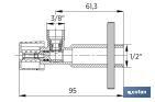 Ensemble de 2 Valves d'Équerre | Dimensions : 1/2" x 3/8" | Fermeture et Ouverture 1/4 de Tour | Fabriqué en Laiton CW617N - Cofan