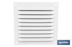 Ventilation grille with mosquito net | White aluminium | Available in various sizes - Cofan