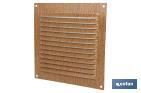 Ventilation grille | Wood coloured aluminium | Available with or without mosquito net - Cofan