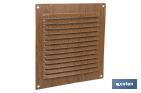 Ventilation grille | Wood coloured aluminium | Available with or without mosquito net - Cofan