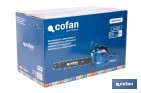 Motosserra a gasolina | Motor a 2 tempos | Lâmina de 20" | Potência: 2,6 CV | Arranque fácil | Sistema antivibração - Cofan