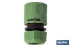 Water stop connector for garden hose | Quick connector | Available in two sizes | Female connector - Cofan