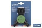 Hose splitter | 2 outlets | Suitable for garden hoses | With tap adapter | Threaded head of 3/4"-1" - Cofan