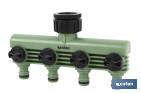 Hose splitter | 4 adjustable outlets | Suitable for garden hoses | With tap adapter - Cofan