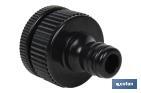 Set de 2 piezas para conectar manguera | Conector con rosca de 1" y adaptador de rosca hembra de 3/4" - Cofan