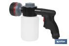 Pistola de riego con 6 posiciones ajustables y depósito para dispensador de jabón de 500 ml - Cofan