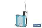 Backpack sprayer | Manual and electric operation | 16-litre capacity | 12V Li-Ion battery | 60cm wand | 4 nozzles | Padded straps - Cofan