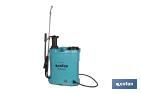 Backpack sprayer | Manual and electric operation | 16-litre capacity | 12V Li-Ion battery | 60cm wand | 4 nozzles | Padded straps - Cofan