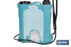 Backpack sprayer | Manual and electric operation | 16-litre capacity | 12V Li-Ion battery | 60cm wand | 4 nozzles | Padded straps - Cofan