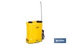 Pulverizador de espalda eléctrico | Batería de litio de 12 V | Lanza de 58 cm con correas acolchadas | Disponible en dos capacidades diferentes - Cofan