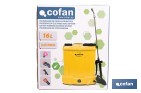 Pulverizador de espalda eléctrico | Batería de litio de 12 V | Lanza de 58 cm con correas acolchadas | Disponible en dos capacidades diferentes - Cofan