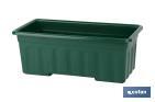 Green rectangular plant pot | Azahar Model | Available in several sizes | Polypropylene - Cofan