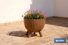 Decorative plant pots with detachable legs | Round ribbed plant pot | UV-resistance | Available in different colours and sizes  - Cofan
